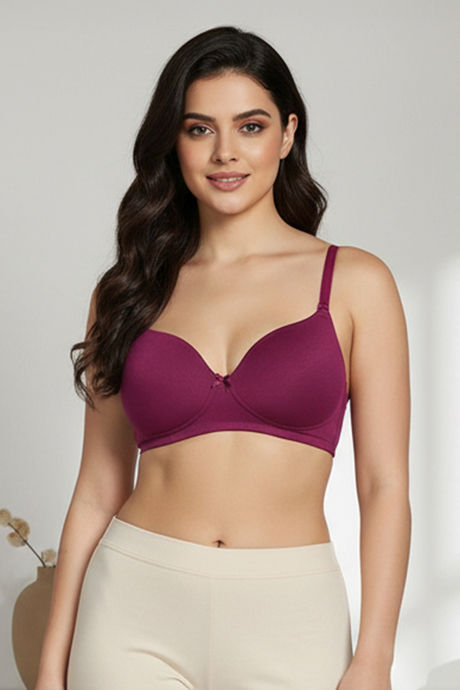 Zivame Padded Non Wired 3/4th Coverage T-Shirt Bra - Raspberry Radiance — image 5